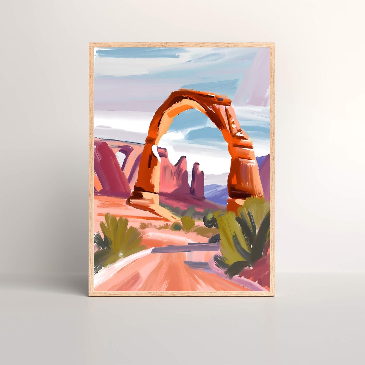 Framed Arches National Park Wall Art Print Featuring Delicate Arch