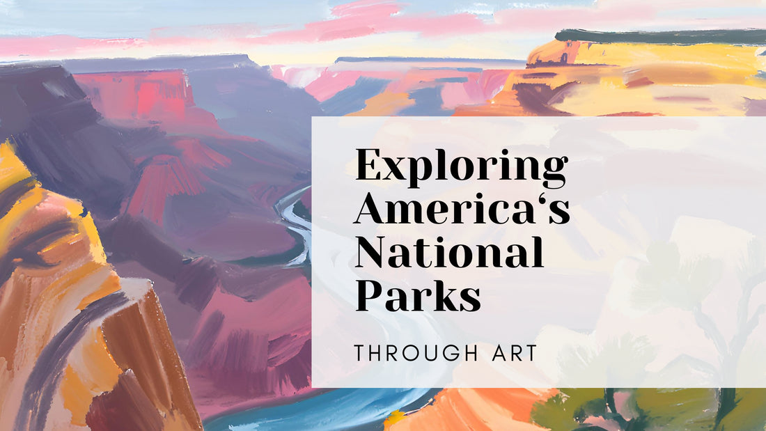 a painting with the words exploring america's national parks through art