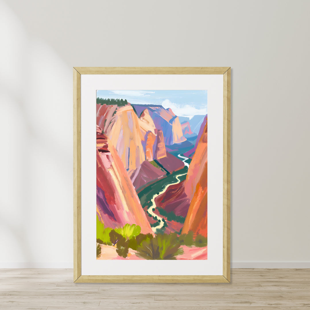 Angels Landing Hike at Zion National Park Wall Art Print