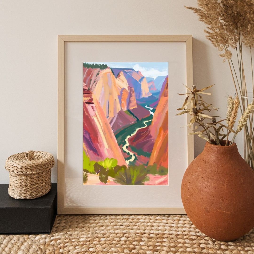 Angels Landing Trail at Zion National Park Art Print
