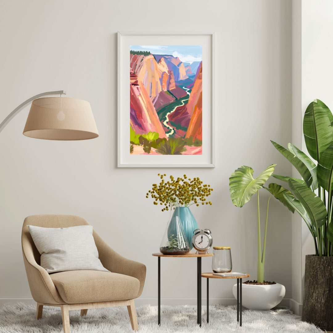 Angels Landing Trail at Zion National Park Art Print