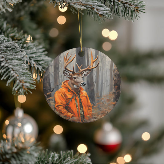 a christmas ornament hanging from a christmas tree