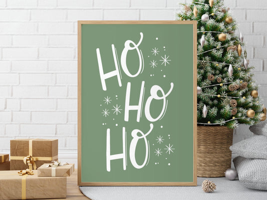 a christmas card with the words ho ho on it